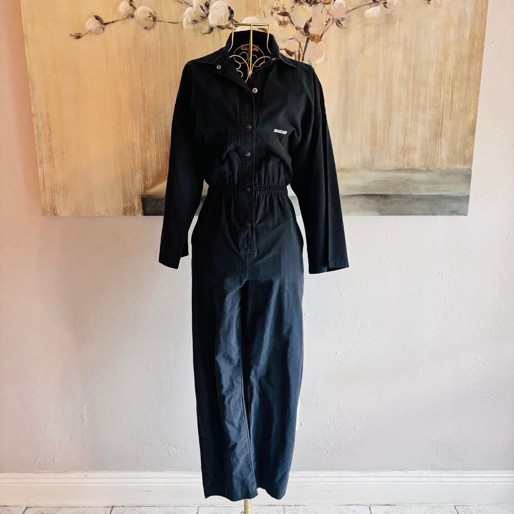 80s DREAMS Black Utility Jumpsuit Women’s Boiler Suit Workwear